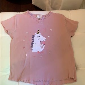 Zara kids blush pink unicorn t shirt